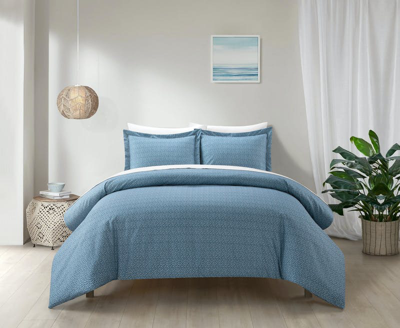 Chic Home Design Tyson 3 Piece Duvet Cover Set Contemporary Solid Color Shell With White Spots Anima In Blue
