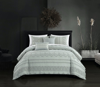 Chic Home Design Addison 9 Piece Comforter Set Jacquard Chevron Geometric Pattern Design Bed In A Ba In Grey