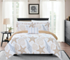 Chic Home Design Catriona 6 Piece Reversible Duvet Cover Set "life In The Sea" Theme Print Design Bed In A Bag In Brown