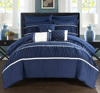 Chic Home Design Wanda 10 Piece Comforter Set Complete Bed In A Bag Pleated Ruched Ruffled Bedding In Blue