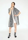 Chic Home Design Roux Wrap Snuggle Robe Cozy Super Soft Ultra Plush Flannel Fleece Wearable Blanket In Gray