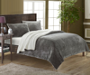 Chic Home Design Ernest 3-piece Plush Microsuede Sherpa Blanket In Gray