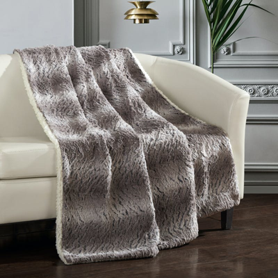 Chic Home Design Airam Throw Blanket Cozy Super Soft Ultra Plush Decorative Shaggy Faux Fur With She In Grey