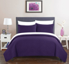Chic Home Design Mather 3 Piece Quilt Cover Set Rose Star Geometric Quilted Bedding In Purple