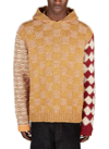 MARNI MARNI PANELLED CHEQUERBOARD KNITTED HOODIE
