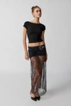 Urban Outfitters Uo Jules Sheer Lace Midi Skirt In Black