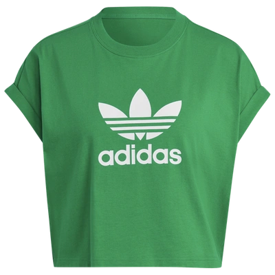 Adidas Originals Womens  Short T-shirt In Green/white