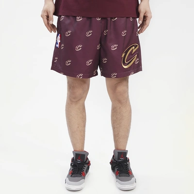 Pro Standard Mens  Cavaliers Mini Logo Woven Shorts In Maroon/maroon