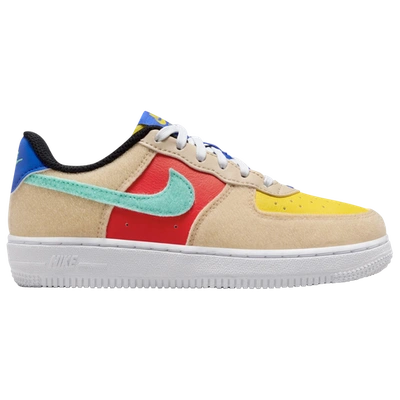 Nike Kids' Boys  Air Force 1 Lv8 1 In Sanddrift/emerald Rise/track Red