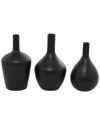 Peyton Lane Set Of 3 Modern Amphora Black Glass Va In Black
