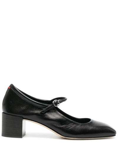 Aeyde Aline Patent-leather Mary Jane Pumps In Black