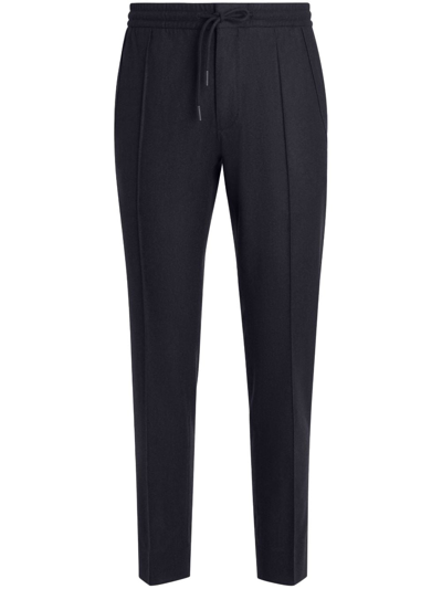 Zegna Tapered Track Pants In Navy