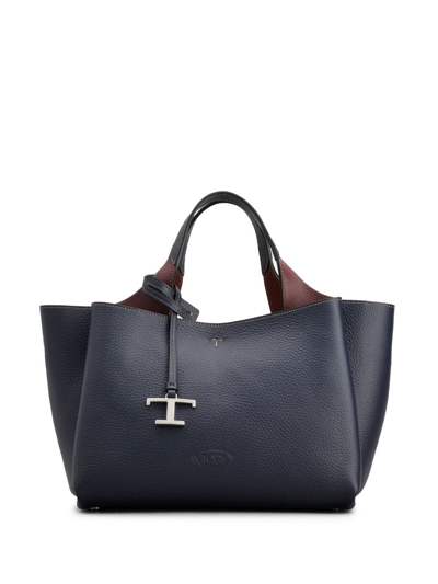 TOD'S LOGO-PENDANT LEATHER TOTE BAG