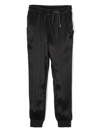 Karl Lagerfeld Satin-finish Drawstring Track Pants In Black