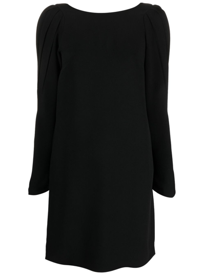N°21 Pleat-detail V-back Minidress In Black