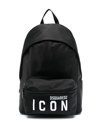 Dsquared2 Be Icon Black Backpack In Black
