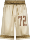 DOLCE & GABBANA NUMBER-PRINT SILK TRACK SHORTS