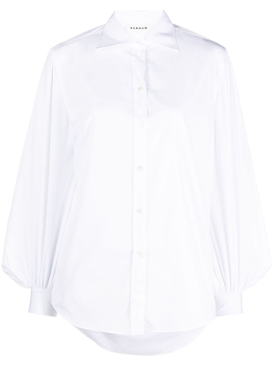 P.a.r.o.s.h Puff-sleeves Cotton Shirt In White