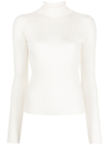 CHLOÉ HIGH-NECK RIBBED-KNIT JUMPER