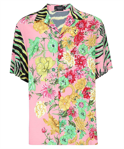 Versace Wildflower West Tiger Shirt In Multicolor