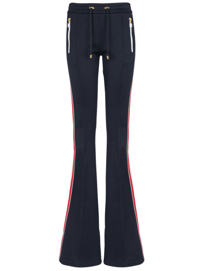 Balmain 70s Flare Track Pants In Sjv Bleu Marine Fonce Rouge Fonce Ivoire