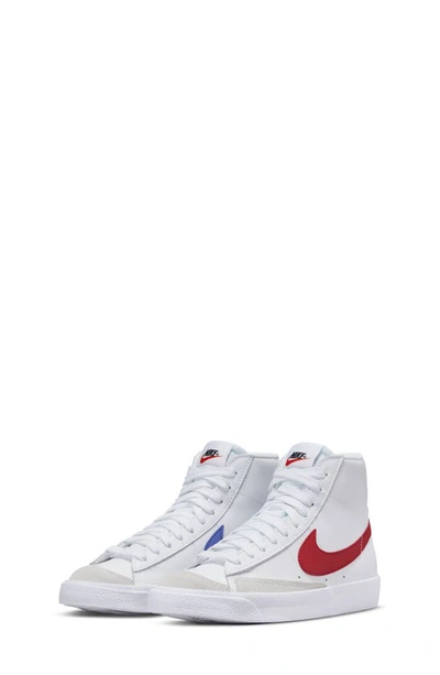 Nike Kids' Blazer Mid '77 Vintage Sneaker In White/ Habanero Red