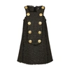 Balmain Button Sleeveless Tweed Dress In Black