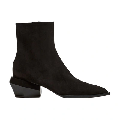 Balmain Billy Suede Ankle Boots In Black