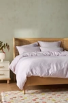 Anthropologie Washed Linen Duvet Coveru200b By  In Purple Size Q Top/bed