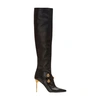 Balmain Leather Alma Boots With Jewel Buttons In Black