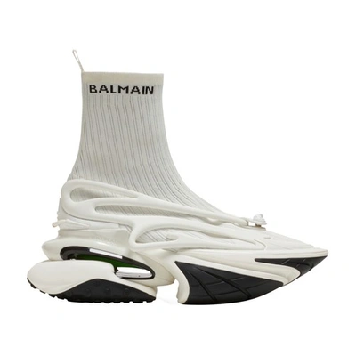 Balmain Unicorn High Top Trainers In White