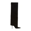 Balmain Suede Ariel Boots With Rhinestoned Detail In Black