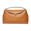 Totême T-lock Grained-leather Top Handle Tan In Tan