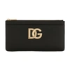Dolce & Gabbana Large Calfskin Card Holder With Dg Logo In Black