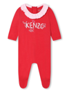 KENZO LOGO-PRINT RUFFLED BABYGROW