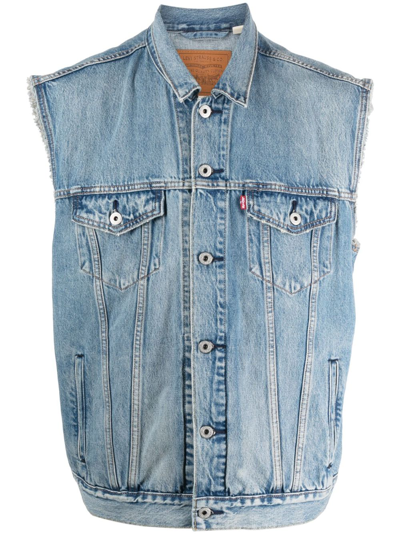 Levi's Relaxed Trucker Denim Waistcoat In Blue