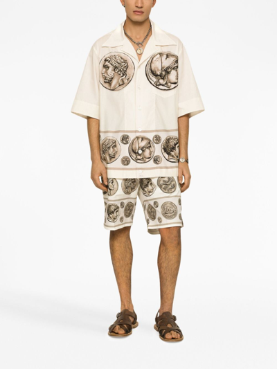 DOLCE & GABBANA COIN-PRINT TAILORED SHORTS