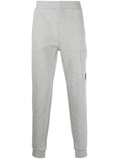 C.p. Company Logo-patch Cotton Track Pants In Grey