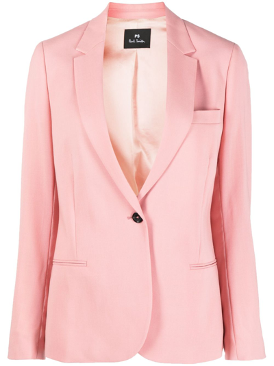 Ps By Paul Smith Single-breasted Wool Blazer In Pink
