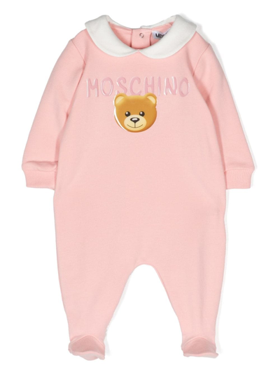 Moschino Babies' Teddy Bear-motif Stretch-cotton Pyjamas In Pink