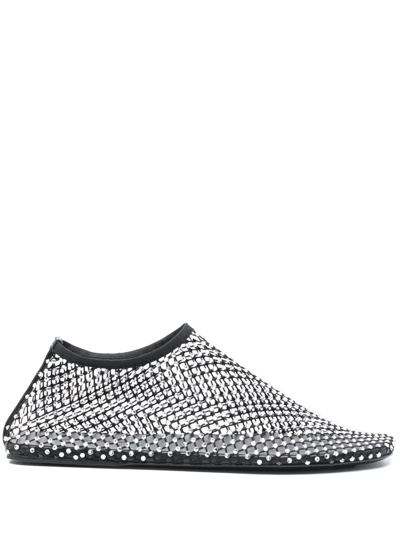 Christopher Esber Stella Crystal-embellished Ballerina Shoes In Silver,black