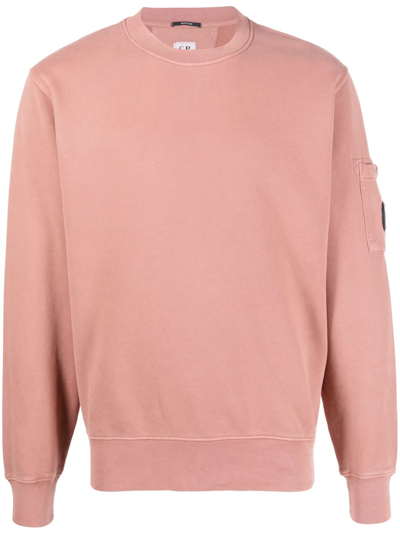 C.p. Company Lens-detail Cotton Sweatshirt In Rosa