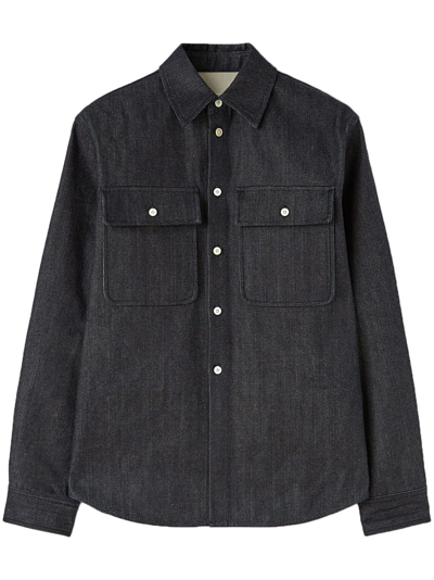 Jil Sander Spread-collar Denim Shirt In Dark_blue