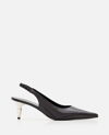 Proenza Schouler 60mm Spike Leather Slingbacks In Black