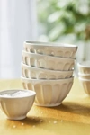 Anthropologie Amelie Latte Cereal Bowls, Set Of 4 In Beige