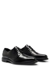 Hugo Boss Derby Shoes In Nappa Leather With Embossed Logo In Black