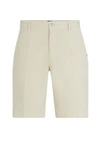 Hugo Boss Slim-fit Shorts In Stretch-cotton Gabardine In White