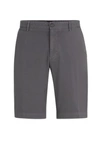 Hugo Boss Slim-fit Shorts In Stretch-cotton Gabardine In Dark Grey