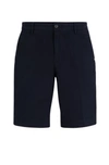 Hugo Boss Slim-fit Shorts In Stretch-cotton Gabardine In Dark Blue