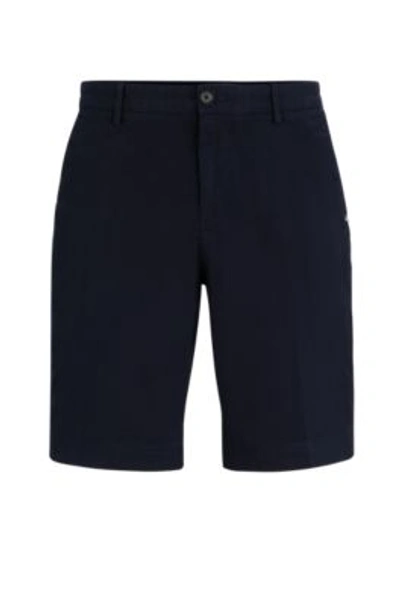 HUGO BOSS SLIM-FIT SHORTS IN STRETCH-COTTON GABARDINE